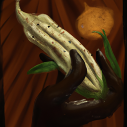 "Elegant Okra in Artistic Embrace" & burnt-meringue (February 12, 2025 1030)