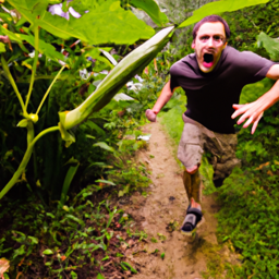 "Fleeing From the Giant Okra" & ccali327 (March 19, 2025 0247)