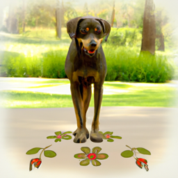 "Okra Dog Playing Hopscotch Joyfully" & ranuse20 (March 06, 2025 1839)