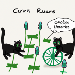 "Playful Cats Among Okra Plants" & ranuse20 (March 01, 2025 1454)