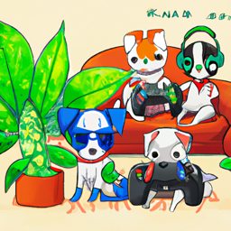 "Playful Dogs Gaming with Okra" & ranuse20 (March 17, 2025 2157)