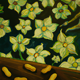 "Starry Night with Okra Blossoms" & burnt-meringue (February 08, 2025 0349)
